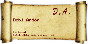 Dobi Andor névjegykártya